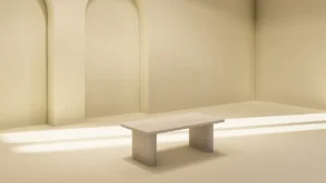 beton cire interieur - salontafel afgeronde hoeken