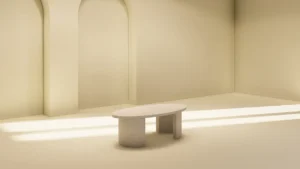 beton cire interieur - salontafel ovaal